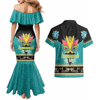 Bahamas Junkanoo Couples Matching Mermaid Dress and Hawaiian Shirt Junkanoo Is Life LT05 - Wonder Print Shop