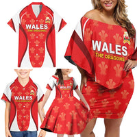 Custom Wales Rugby 2026 Family Matching Off Shoulder Short Dress and Hawaiian Shirt Unique Style - Wonder Print Shop