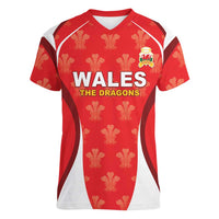 Custom Wales Rugby 2026 Women V-Neck T-Shirt Unique Style - Wonder Print Shop