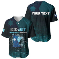 Personalized Ice Out Of Minnesota Baseball Jersey State Flag Justice Protest Resistance