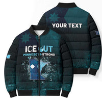 Personalized Ice Out Of Minnesota Bomber Puffer Jacket State Flag Justice Protest Resistance