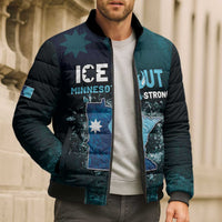 Personalized Ice Out Of Minnesota Bomber Puffer Jacket State Flag Justice Protest Resistance