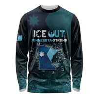 Personalized Ice Out Of Minnesota Long Sleeve Shirt State Flag Justice Protest Resistance