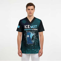 Personalized Ice Out Of Minnesota Scrub Top State Flag Justice Protest Resistance