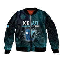 Personalized Ice Out Of Minnesota Sleeve Zip Bomber Jacket State Flag Justice Protest Resistance