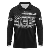 Ice Out For Good Long Sleeve Polo Shirt No Ice Patriotic Protest
