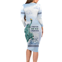 I Prefer My Ice Crushed Long Sleeve Bodycon Dress Retro Style