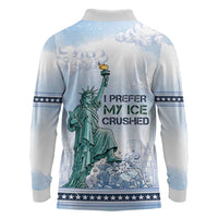 I Prefer My Ice Crushed Long Sleeve Polo Shirt Retro Style