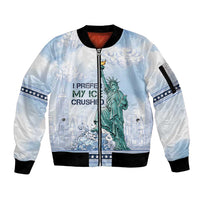 I Prefer My Ice Crushed Sleeve Zip Bomber Jacket Retro Style