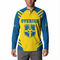Custom Football 2026 Sweden Button Sweatshirt Sverige Blagult Sporty Style