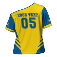 Custom Football 2026 Sweden Cross Shoulder Shirt Sverige Blagult Sporty Style