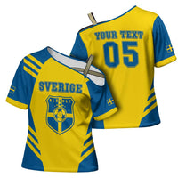 Custom Football 2026 Sweden Cross Shoulder Shirt Sverige Blagult Sporty Style