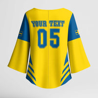 Custom Football 2026 Sweden Kimono Sleeve Blouse Sverige Blagult Sporty Style