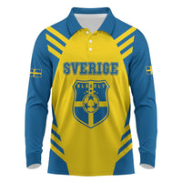 Custom Football 2026 Sweden Long Sleeve Polo Shirt Sverige Blagult Sporty Style