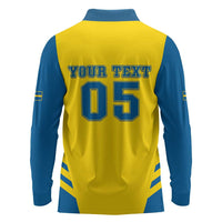 Custom Football 2026 Sweden Long Sleeve Polo Shirt Sverige Blagult Sporty Style