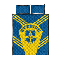Football 2026 Sweden Quilt Bed Set Sverige Blagult Sporty Style