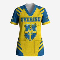 Custom Football 2026 Sweden Scrub Top Sverige Blagult Sporty Style