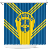 Football 2026 Sweden Shower Curtain Sverige Blagult Sporty Style