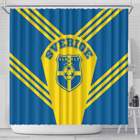 Football 2026 Sweden Shower Curtain Sverige Blagult Sporty Style