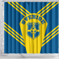 Football 2026 Sweden Shower Curtain Sverige Blagult Sporty Style