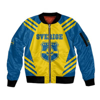 Custom Football 2026 Sweden Sleeve Zip Bomber Jacket Sverige Blagult Sporty Style