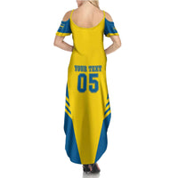 Custom Football 2026 Sweden Summer Maxi Dress Sverige Blagult Sporty Style