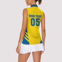 Custom Football 2026 Sweden Women Sleeveless Polo Shirt Sverige Blagult Sporty Style