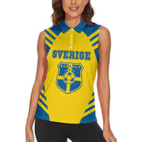 Custom Football 2026 Sweden Women Sleeveless Polo Shirt Sverige Blagult Sporty Style