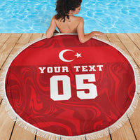 Custom Football 2026 Turkey Beach Blanket Crescent-Stars Simple Style