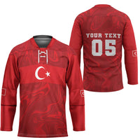 Custom Football 2026 Turkey Hockey Jersey Crescent-Stars Simple Style