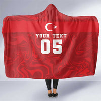 Custom Football 2026 Turkey Hooded Blanket Crescent-Stars Simple Style
