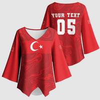Custom Football 2026 Turkey Kimono Sleeve Blouse Crescent-Stars Simple Style