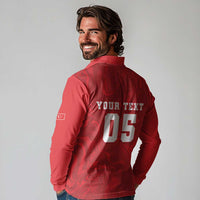 Custom Football 2026 Turkey Long Sleeve Polo Shirt Crescent-Stars Simple Style