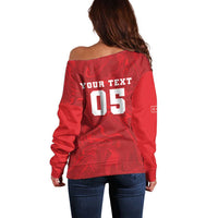 Custom Football 2026 Turkey Off Shoulder Sweater Crescent-Stars Simple Style
