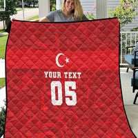 Custom Football 2026 Turkey Quilt Crescent-Stars Simple Style