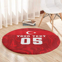 Custom Football 2026 Turkey Round Carpet Crescent-Stars Simple Style