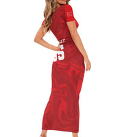 Custom Football 2026 Turkey Short Sleeve Bodycon Dress Crescent-Stars Simple Style
