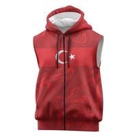 Custom Football 2026 Turkey Sleeveless Zip Hoodie Crescent-Stars Simple Style