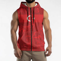 Custom Football 2026 Turkey Sleeveless Zip Hoodie Crescent-Stars Simple Style