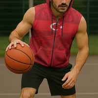 Custom Football 2026 Turkey Sleeveless Zip Hoodie Crescent-Stars Simple Style