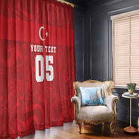 Custom Football 2026 Turkey Window Curtain Crescent-Stars Simple Style