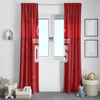 Custom Football 2026 Turkey Window Curtain Crescent-Stars Simple Style