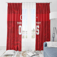 Custom Football 2026 Turkey Window Curtain Crescent-Stars Simple Style