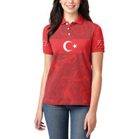 Custom Football 2026 Turkey Women Polo Shirt Crescent-Stars Simple Style