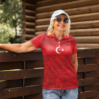 Custom Football 2026 Turkey Women Polo Shirt Crescent-Stars Simple Style