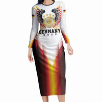 Custom Germany Football 2026 Long Sleeve Bodycon Dress Deutschland Eagle Wings Special Style