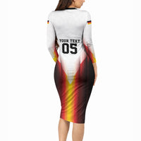 Custom Germany Football 2026 Long Sleeve Bodycon Dress Deutschland Eagle Wings Special Style