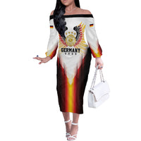 Custom Germany Football 2026 Off The Shoulder Long Sleeve Dress Deutschland Eagle Wings Special Style