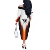 Custom Germany Football 2026 Off The Shoulder Long Sleeve Dress Deutschland Eagle Wings Special Style