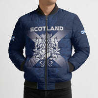 Custom Scotland Rugby 2026 Bomber Puffer Jacket Scottish Thistle Flag Style
